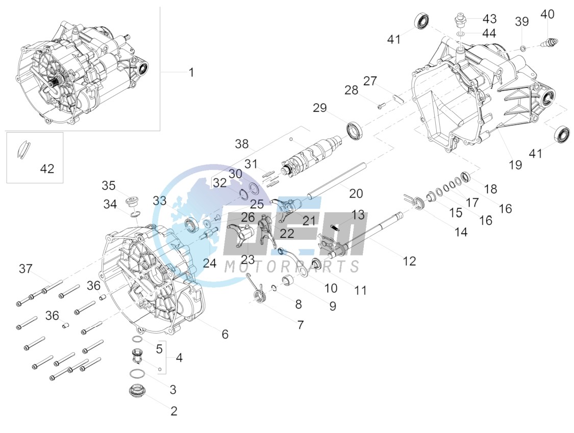 Gear box / Selector / Shift cam