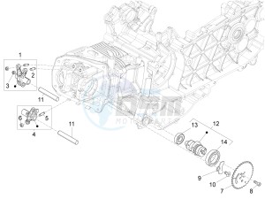 GTS 125 4T 3V ie Super (APAC) (RK, VT) drawing Rocking levers support unit