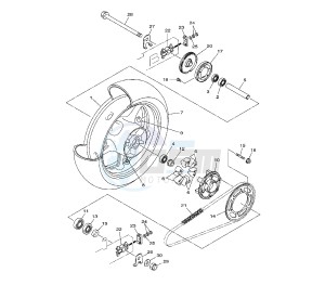 XJ6-FA DIVERSION ABS 600 drawing REAR WHEEL