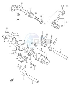 DR350 (E1) drawing GEAR SHIFTING