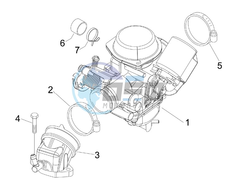 Carburettor assembly - Union pipe