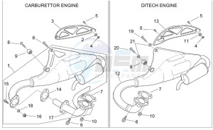 SR 50 H2O Di-Tech AND carb drawing Exhaust pipe