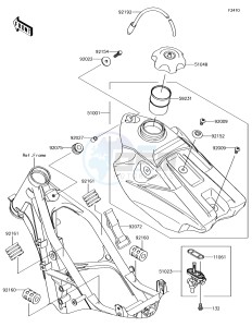 KX85-II KX85DHF EU drawing Fuel Tank