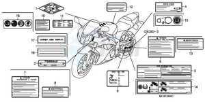 CBR600RR9 Europe Direct - (ED / MME SPC) drawing CAUTION LABEL