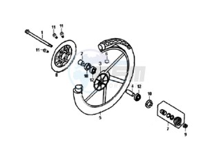 FIDDLE II 50 25KMH NEW ENGINE drawing FRONT WHEEL