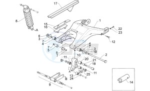 RS 125 (eng. 123cc) drawing Rear Shock absorber