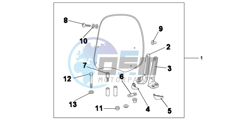 WINDSHIELD EXCL KNUCKLE SET