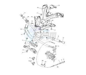 XP T-MAX WHITE MAX 500 drawing STEERING HANDLE AND CABLE