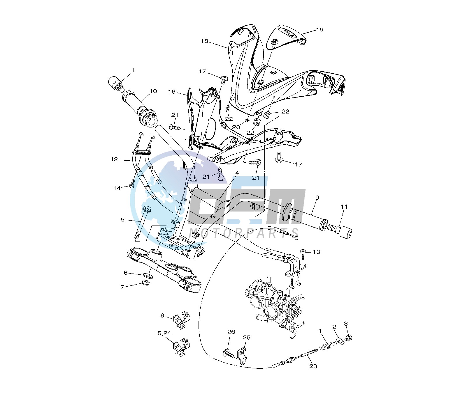 STEERING HANDLE AND CABLE