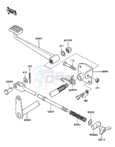 KLT 250 C [PRAIRIE] (C2-C3) [PRAIRIE] drawing BRAKE PEDAL -- 84-85 C2_C3- -