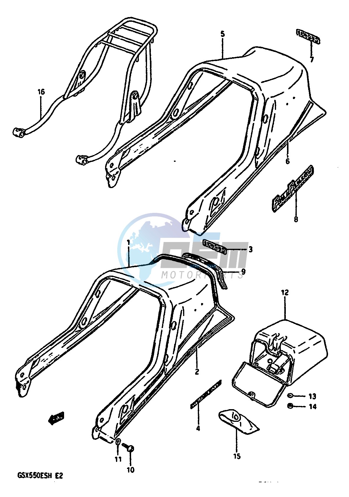 SEAT TAIL COVER (GSX550EF EUF EG EUG)