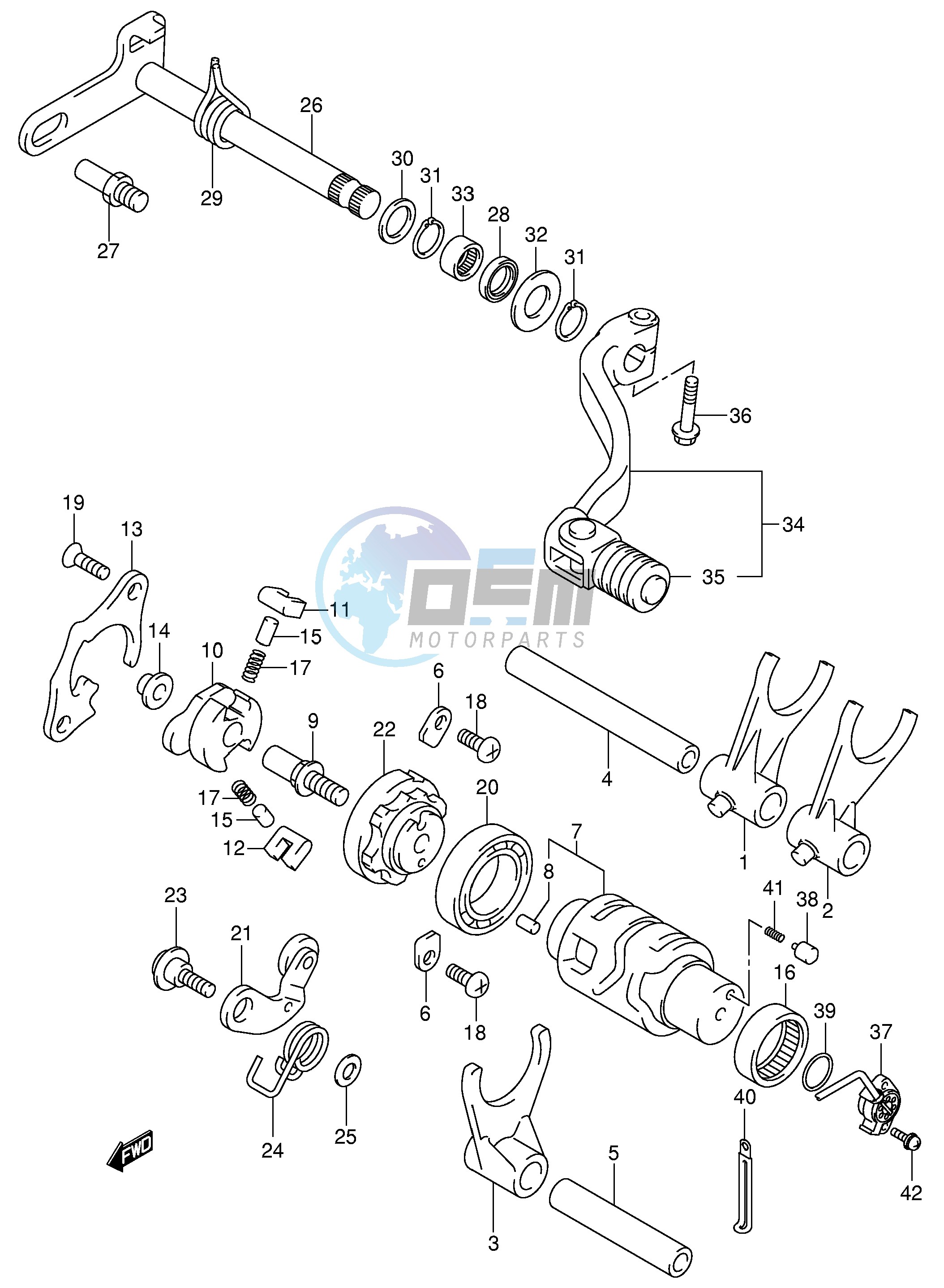 GEAR SHIFTING (DR-Z400EY EK1 EK2 EK3 EK4 E24)