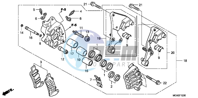 RIGHT FRONT BRAKE CALIPER (ABS)