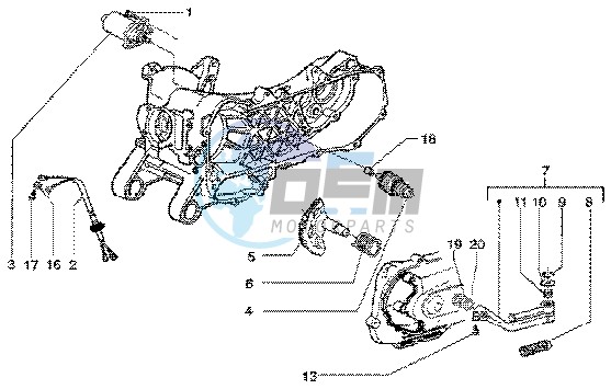 Starting motor-starter lever