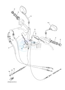 YBR125E (4P2T) drawing M. STEERING HANDLE & CABLE