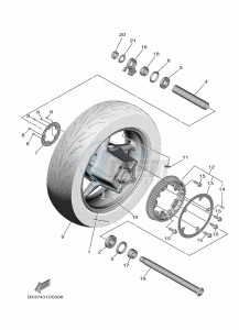 XP530-A TMAX SX ABS (BX3D) drawing REAR WHEEL