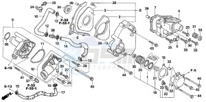 CB1300S CB1300SUPERBOLD'OR drawing LEFT REAR COVER/WATER PUM P