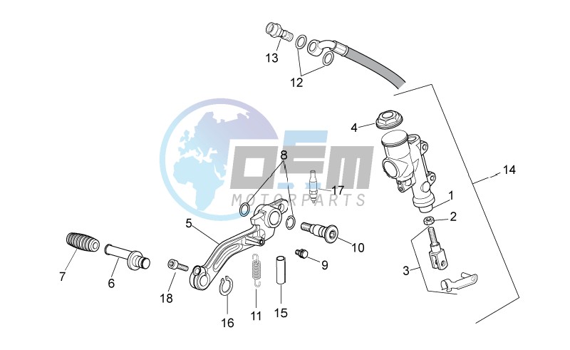 Rear master cylinder