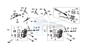 MAXSYM 600 I ABS drawing BRAKE CALIPER / BRAKE LEVER / BRAKE LINES