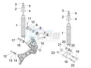 GTV 300 4T 4V ie (USA) USA drawing Rear suspension - Shock absorber/s