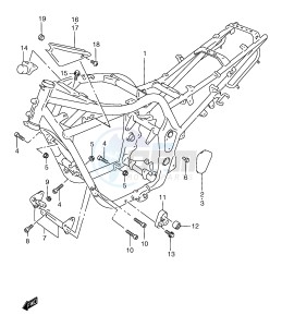 GSF1200 (E2) Bandit drawing FRAME (GSF1200W SW)