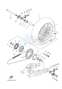 MT07A MT-07 ABS 700 (1XB3) drawing REAR WHEEL