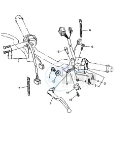 XJ S DIVERSION 600 drawing HANDLE SWITCH -LEVER