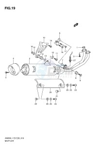 AN650 (E3-E28) Burgman drawing MUFFLER (AN650AL1 E28)