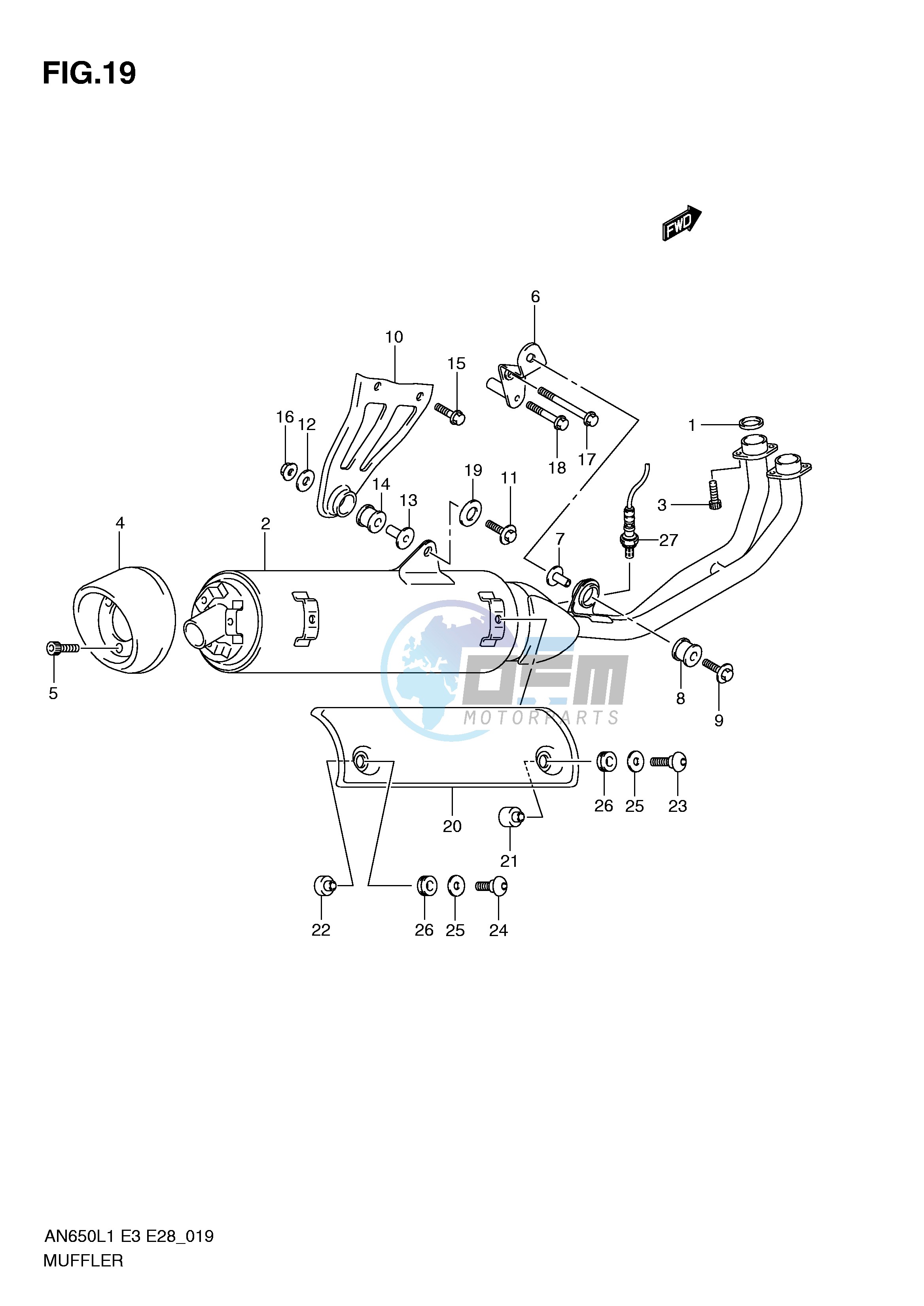 MUFFLER (AN650AL1 E28)