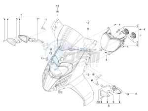 Typhoon 125 4T 2V E3 (NAFTA) USA drawing Front headlamps - Turn signal lamps