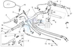 V7 CafÃ¨ 750 drawing Handlebar - Controls