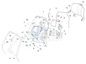 150 Sprint 4T 3V ie (EMEA) drawing Front glove-box - Knee-guard panel