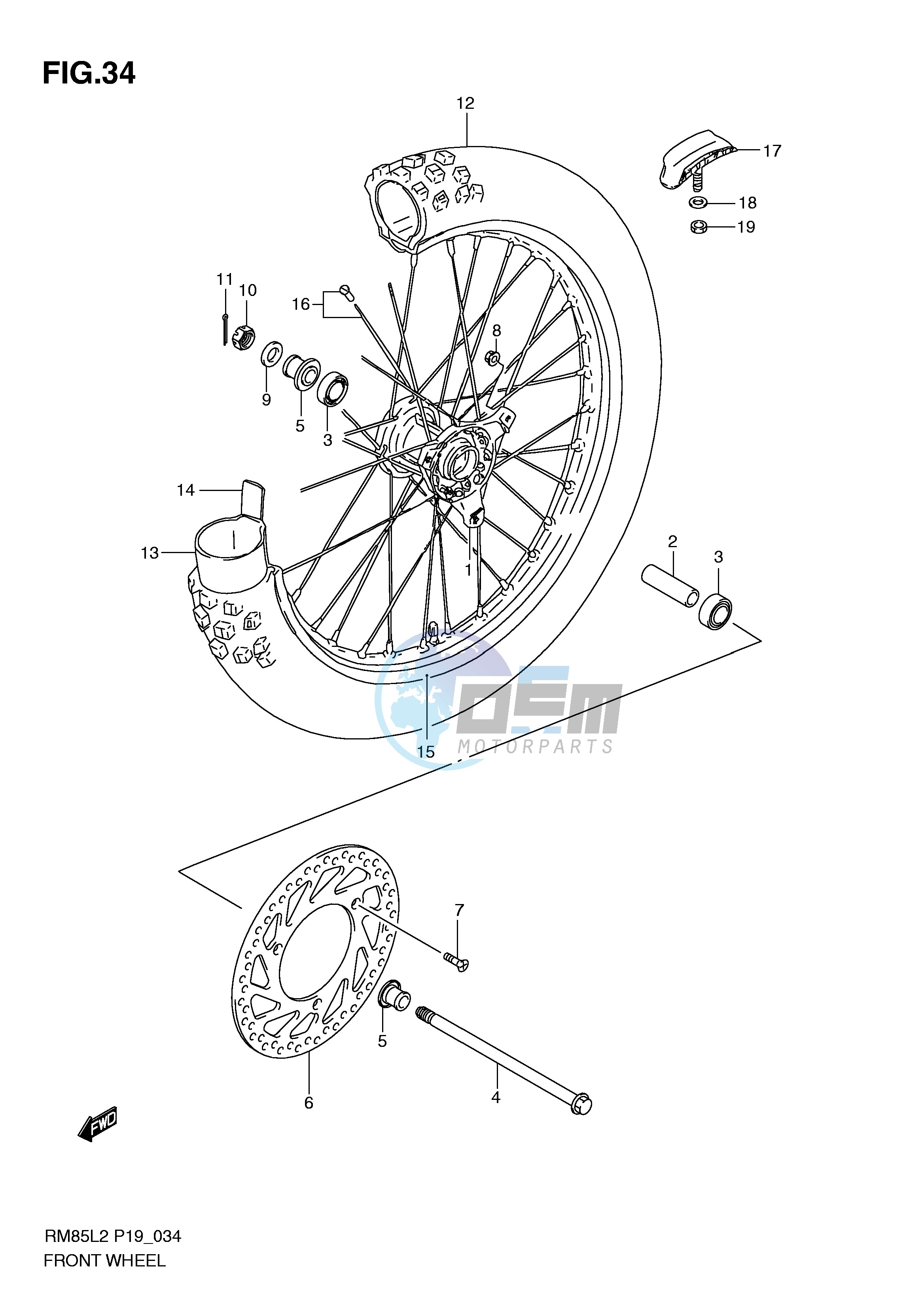 FRONT WHEEL (RM85L2 P19)