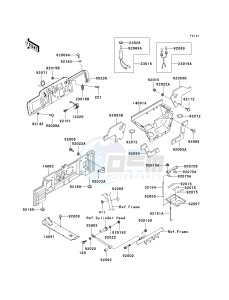 KAF 950 B [MULE 3010 DIESEL 4X4] (B1) [MULE 3010 DIESEL 4X4] drawing FRAME FITTINGS