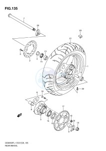 GSX650F (E3-E28) Katana drawing REAR WHEEL (GSX650FL1 E3)