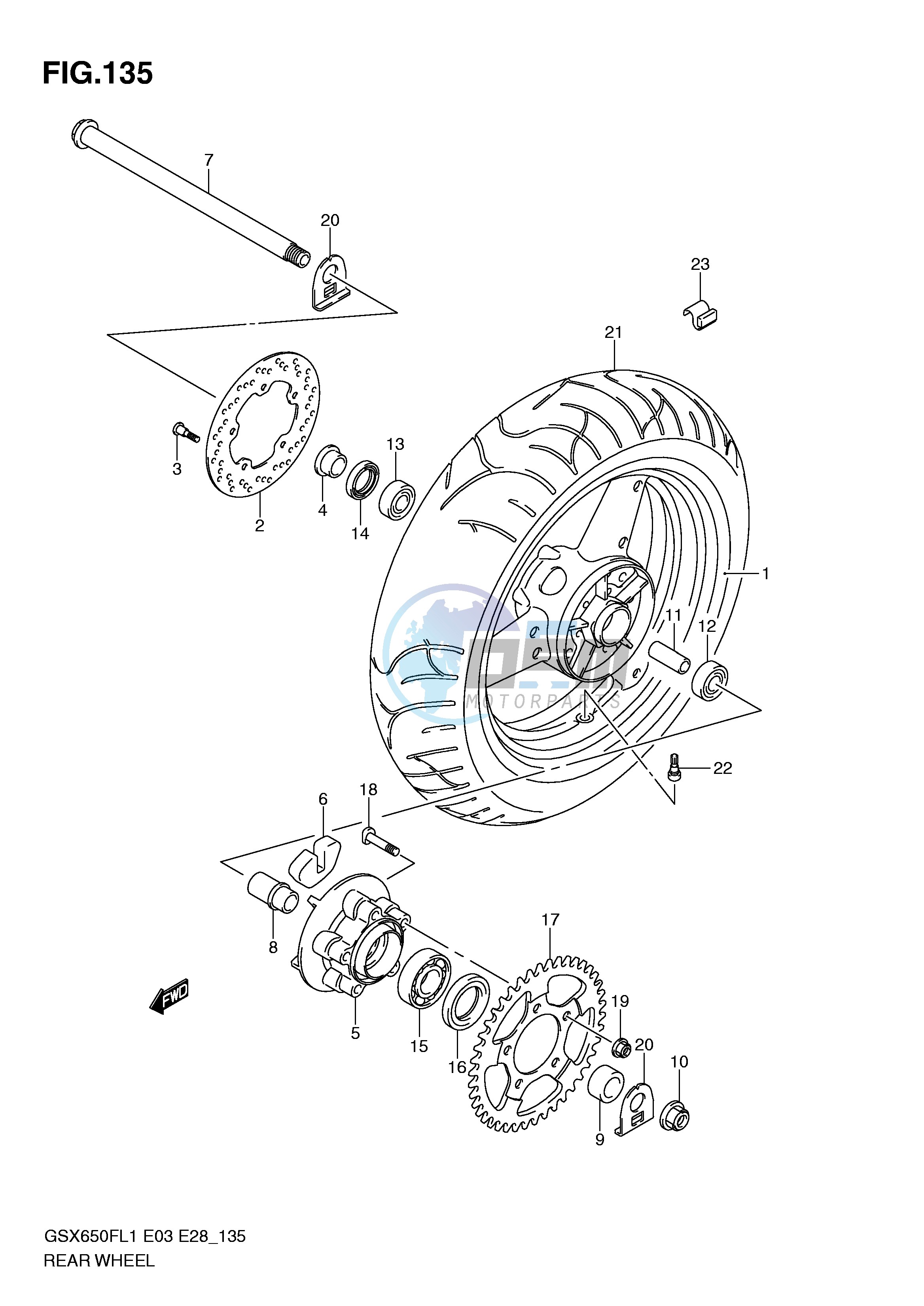 REAR WHEEL (GSX650FL1 E3)