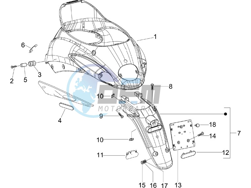 Rear cover - Splash guard