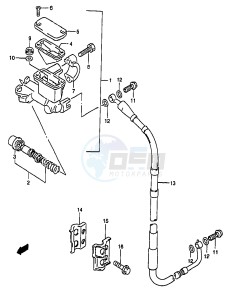 RM250 (T-V-W-X-Y) drawing FRONT MASTER CYLINDER (MODEL X Y)