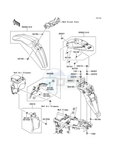 KLX250 KLX250SCF XX (EU ME A(FRICA) drawing Fenders