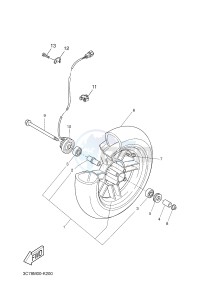 EW50N STUNT NAKED (3C7B) drawing FRONT WHEEL