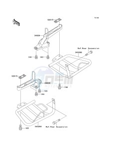 KLF 250 A [BAYOU 250] (A6F-A9F) A7F drawing FOOTRESTS