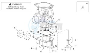 Leonardo 250-300 (eng. Minarelli) drawing Carburettor III