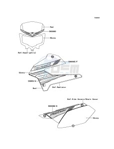 KLX250 KLX250SCF XX (EU ME A(FRICA) drawing Decals(Red)