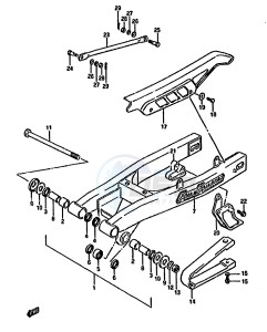 DR125S (F-H-J) drawing REAR SWINGING ARM