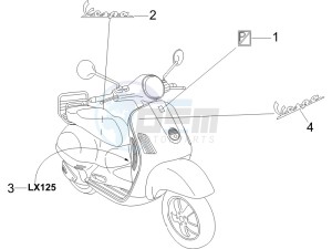 LX 125 4T drawing Plates - Emblems