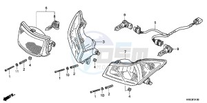 TRX500FPMD TRX500FPM Australia - (U) drawing HEADLIGHT