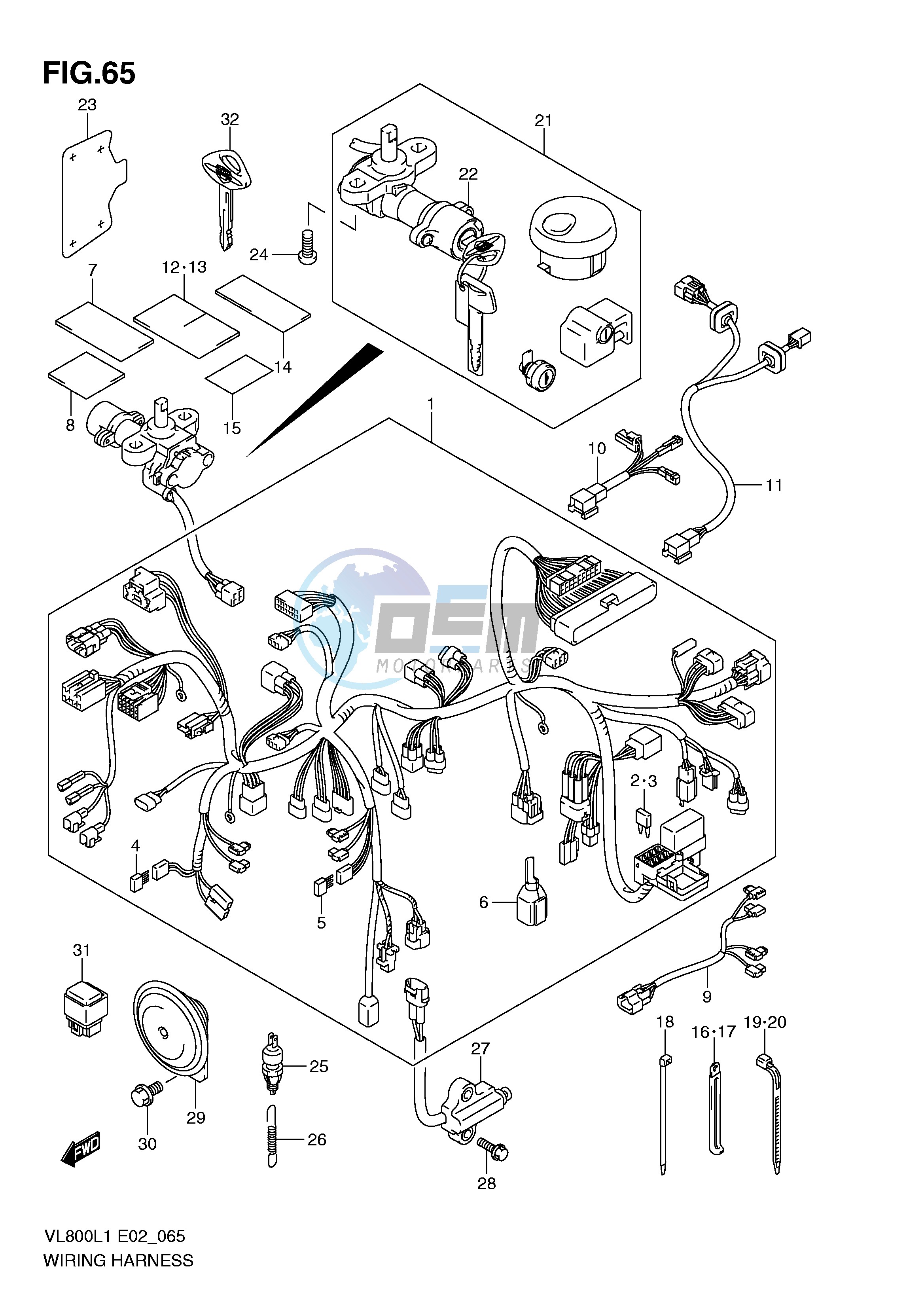 WIRING HARNESS (VL800CUEL1 E19)