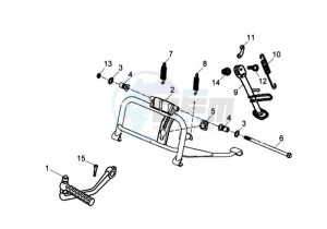 JET 4 125cc drawing CENTRAL STAND - SIDE STAND - KICKSTARTER PEDAL