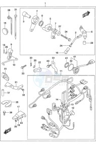 DF 25A drawing Opt: Remote Control Parts - Tiller Handle w/Power Tilt