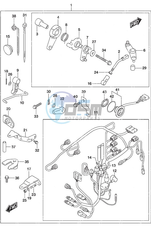 Opt: Remote Control Parts - Tiller Handle w/Power Tilt